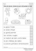 Aperçu - Feuilles d'exercices - Piste de Lecture: Qu'est-ce qui te fait penser à l'été ? - Page 2