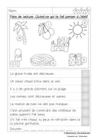 Aperçu - Feuilles d'exercices - Piste de Lecture: Qu'est-ce qui te fait penser à l'été ? - Page 3