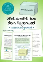 Vorschau - Arbeitsblätter - Lebensmittel aus dem Regenwald: Haushalts-Inventur - Deckblatt