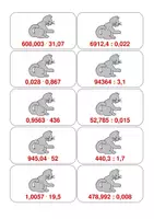 Vorschau - Spiele - Dezimalzahlen multiplizieren und dividieren - Zuordnungsspiel - Deckblatt