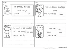 Aperçu - Feuilles d'exercices - Phrases secouées: Été - Page 3