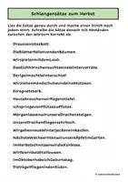 Vorschau - Arbeitsblätter - Schlangensätze zum Thema Herbst - Deckblatt