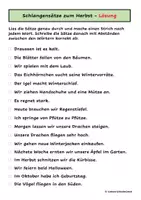 Vorschau - Arbeitsblätter - Schlangensätze zum Thema Herbst - Seite 1