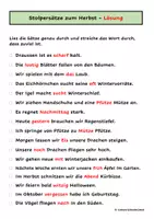 Vorschau - Arbeitsblätter - Stolpersätze zum Herbst - Seite 1