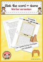 Vorschau - Arbeitsblätter - Sink the word - Wörter versenken - Vokabeltraining Vokabelspiele - Deckblatt