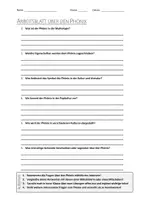 Vorschau - Arbeitsblätter - AB mit Fragen zum Thema "Phönix" + Lösungsblatt - Deckblatt