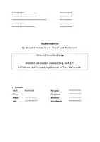 Vorschau - Stundenentwürfe - Prüfungsentwurf Klasse 8 lineare Funktionen - Deckblatt