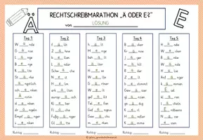 Vorschau - Arbeitsblätter - Wörter mit ä/e und äu/eu - Rechtschreibmarathon mit Lösung - Seite 3