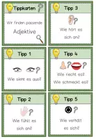 Vorschau - Fördermaterial/Inklusion - 5 Tippkarten: passende Adjektive finden - Deckblatt