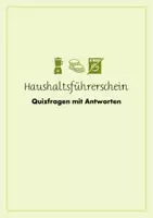Vorschau - Arbeitsblätter - Haushaltsführerschein Quiz mit Antworten - Deckblatt