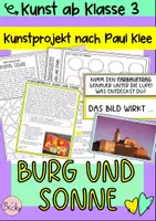 Vorschau - Stundenentwürfe - Kunstprojekt Burg und Sonne (nach Paul Klee) - Deckblatt