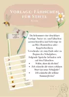 Vorschau - Mal- und Bastelvorlagen - Fähnchen für Stifte - ein Geschenk - Deckblatt
