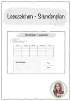 Vorschau - Mal- und Bastelvorlagen - Stundenplan als Lesezeichen (Kl. 5 -10) - Deckblatt