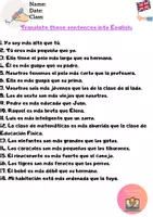 Vista previa - Unidades / Secuencias / Situaciones de Aprendizaje - 5th graders Comparative sentences from Spanish to English - página 1