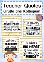 Vorschau - Anderer Materialtyp - Teacher-Quotes: Grüße / Geschenke für das Kollegium - Deckblatt