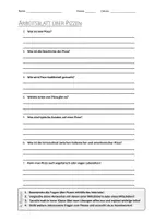 Vorschau - Arbeitsblätter - AB mit Fragen zum Thema "Pizza" + Lösungsblatt + Mindmap + Infografik - Deckblatt