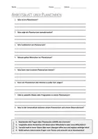 Vorschau - Arbeitsblätter - AB mit Fragen zum Thema "Planetarium" + Lösungsblatt + Infografik - Deckblatt