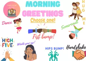 Vista previa - Decoración del aula - Morning Greetings/ ¡Buenos días! - página 1
