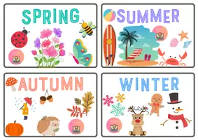 Vista previa - Decoración del aula - Flashcards seasons - página 1