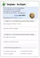 Vorschau - Arbeitsblätter - Satzglieder Subjekt / Arbeitsblätter / Deutsch - Deckblatt
