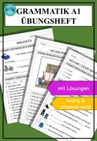 Vorschau - Arbeitsblätter - Übungsheft Grammatik Anfänger (A1) DaF / DaZ - Deckblatt