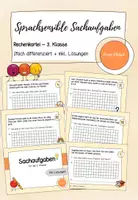 Vorschau - Aufgabenkarten - Rechenkartei: Sprachsensible Sachaufgaben I 3. Klasse #silvesterknaller23 - Deckblatt
