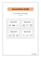 Vorschau - Mal- und Bastelvorlagen - Sommerferien - Grüße - Deckblatt