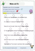 Vorschau - Arbeitsblätter - Diagnostik Rechtschreibung / Lernwörter f oder v / Deutsch - Deckblatt