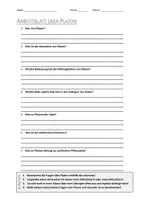 Vorschau - Arbeitsblätter - AB mit Fragen zum Thema "Platon" + Lösungsblatt + Infografik - Deckblatt