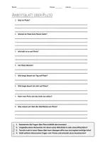 Vorschau - Arbeitsblätter - AB mit Fragen zum Thema "Pluto" + Lösungsblatt + Infografik - Deckblatt