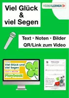 Vorschau - Merkblätter - Musik 🎶 Viel Glück und viel Segen KANON ☘️ QR zum Video Noten Text Bilder - Deckblatt