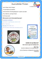 Vorschau - Mal- und Bastelvorlagen - Kunstprojekt Ausmalbilder Piraten - Seite 1