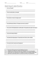 Vorschau - Arbeitsblätter - AB mit Fragen zum Thema "Pompeji" + Lösungsblatt + Infografik - Deckblatt