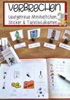 Vorschau - Anderer Materialtyp - lautgetreues Mini Krimi-Verbrechen (inkl. Sticker und Tafelbildkarten) - Deckblatt