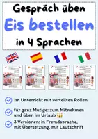 Vorschau - Anderer Materialtyp - Fremdsprache im Gespräch üben - Eis bestellen - in 4 Sprachen - Deckblatt