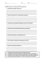Vorschau - Arbeitsblätter - AB mit Fragen zum Thema "Populismus" + Lösungsblatt + Infografik - Deckblatt