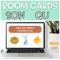 Vorschau - Arbeitsblätter - Le Son ou Graphème QU | BOOM CARDS SET 1 - Seite 1