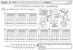 Vorschau - Arbeitsblätter - Rechenspuren - Zahlenraum 1000 - Schriftliche Addition und Subtraktion - Seite 3