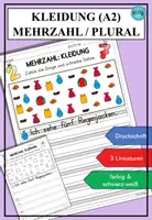 Vorschau - Arbeitsblätter - Kleidung Plural / Mehrzahl DaZ DaF A2 - Deckblatt