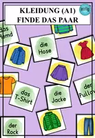 Vorschau - Spiele - Kleidung Spiel Finde das Paar DaZ DaF A1 - Deckblatt