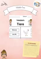 Vorschau - Fördermaterial/Inklusion - Vokabeln (deutsch/russisch) - Tiere - Deckblatt