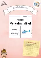 Vorschau - Fördermaterial/Inklusion - Vokabeln (deutsch/russisch) - Verkehrsmittel - Deckblatt