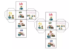 Vorschau - Spiele - Personalpronomen - Würfelnetz - Seite 1
