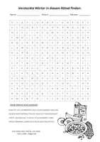 Vorschau - Arbeitsblätter - Gesundes Frühstück, Suchsel, schwer, Wortgitter, Buchstabensalat, Buchstabengitter, Wortsuchrätsel, Wortsuche, Worträtsel, Wortsuchsel - Seite 1