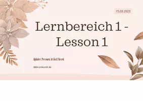 Vorschau - Stundenentwürfe - Unterrichtsentwurf - Lernbereich 1 - DaZ Level A1 (englisch) - Seite 1