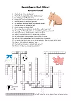 Vorschau - Arbeitsblätter - Rennschwein Rudi Rüssel - Kreuzworträtsel - Seite 1