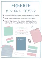 Vorschau - selbst erstellte Cliparts/Grafiken - FREEBIE - Digitale Sticker für den Schulalltag - Deckblatt