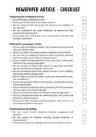 Vorschau - Arbeitsblätter - How to Write a Newspaper Article (Checklist) - Seite 1