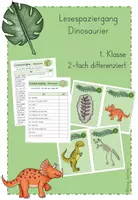 Vorschau - Arbeitsblätter - Lesespaziergang Dino - für die 1. Klasse, 2-fach differenziert - Deckblatt