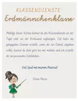 Vorschau - Poster - Klassendienste für die Erdmännchenklasse - Seite 1